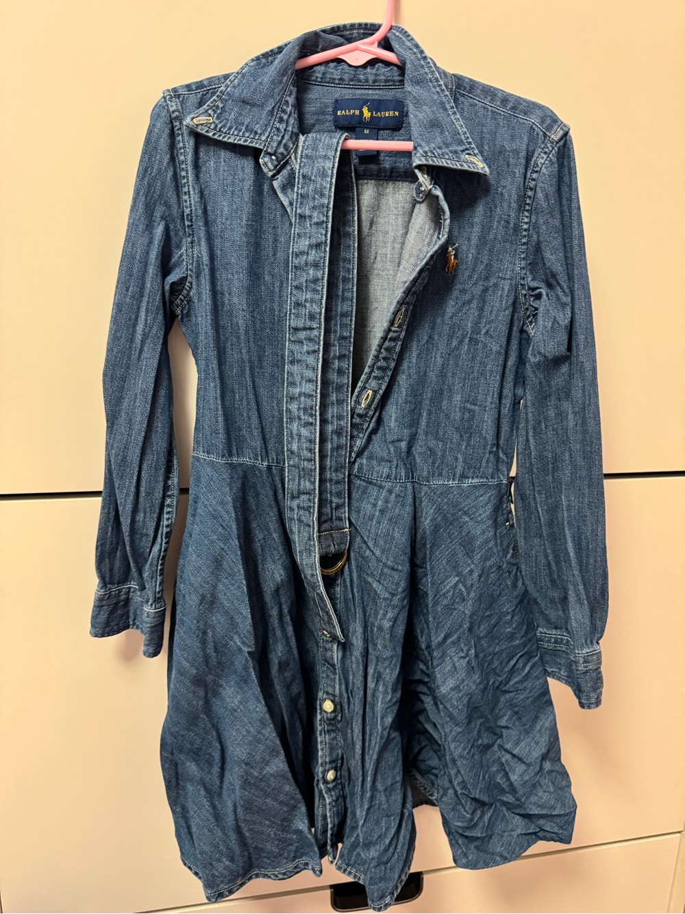 Ralph Lauren Medium Blue Denim Button-Front Jacket Dress